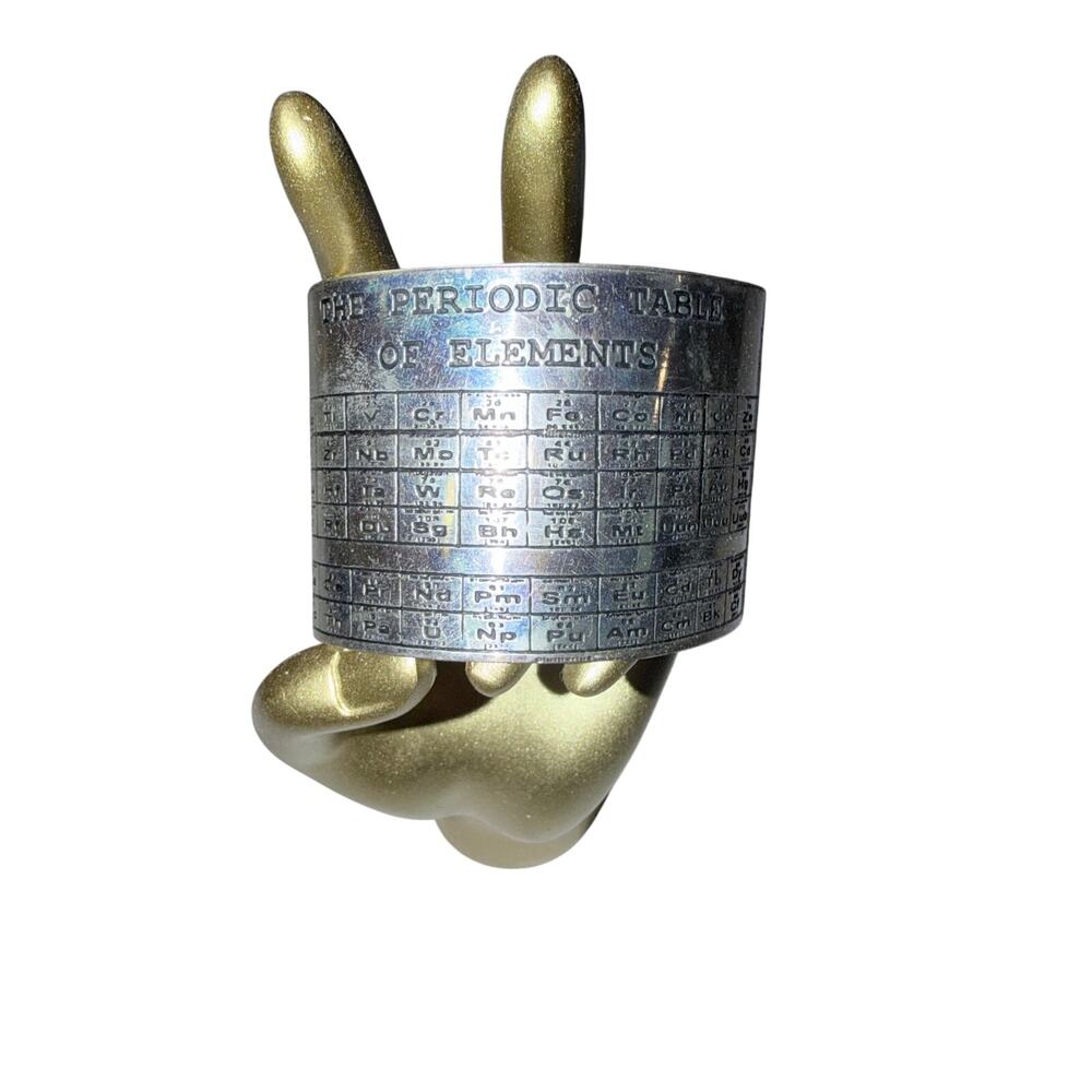 Periodic table large cuff bracelet silver tone STEM nerd education teacher fun